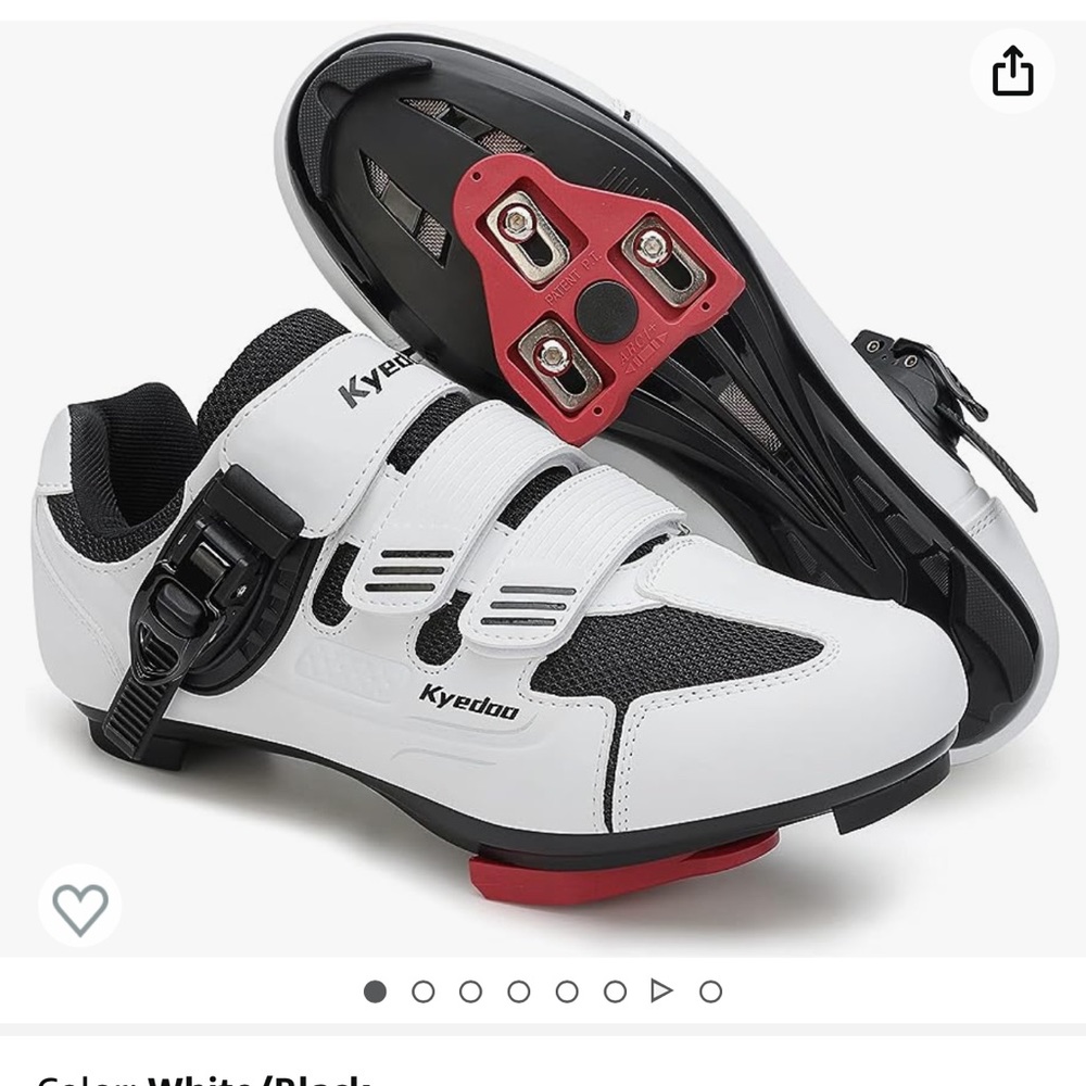Kyedoo Black & White Cycling Shoes Size 40 = 9.5